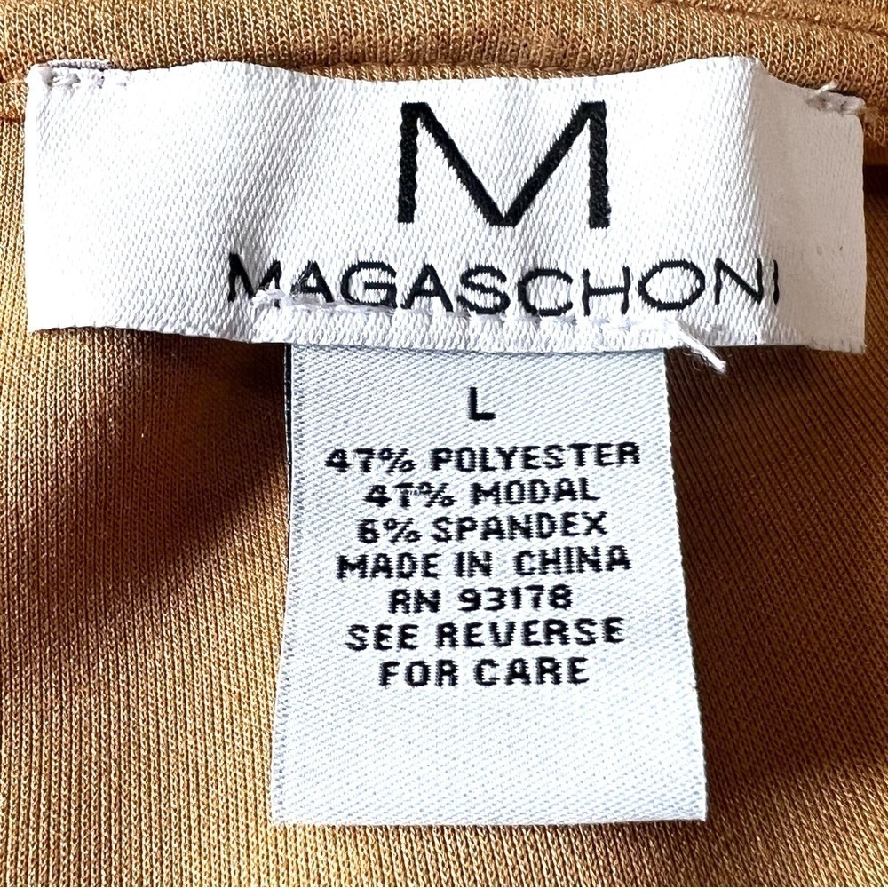 Magaschoni Pale Gold Modal Blend Hooded Sweatshirt Dress Women’s Large - Picture 9 of 9